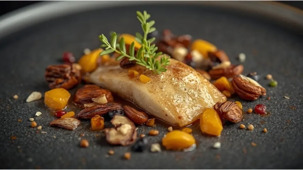 Prato contemporâneo brasileiro mostrando harmonia entre ingredientes de diferentes biomas