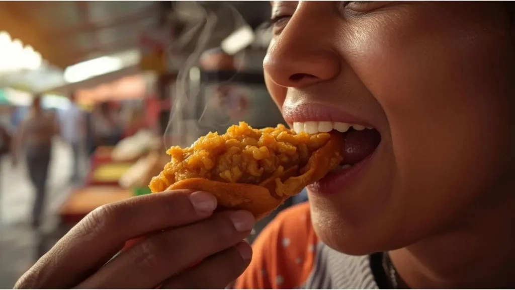 Você comendo acarajé quente no Mercado Modelo, Salvador, janeiro de 2026