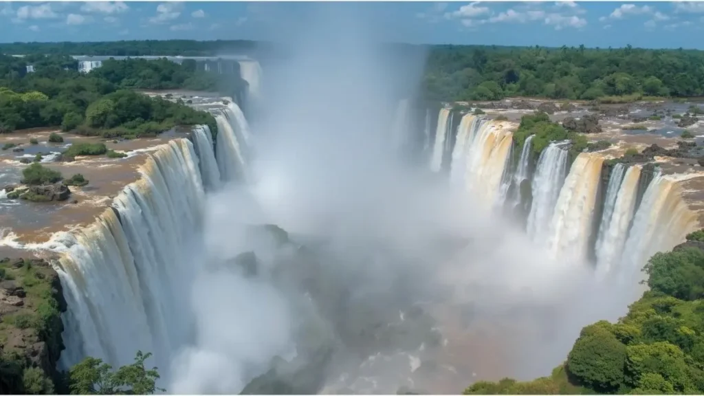 Vista panorâmica das Cataratas do Iguaçu, lado brasileiro, janeiro de 2026
